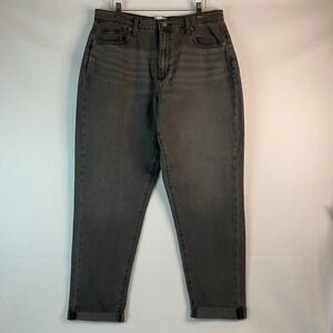 Universal Thread Mom Jeans High Rise Tapered Leg Denim Black/Gray Wash Sz 10 NWT
